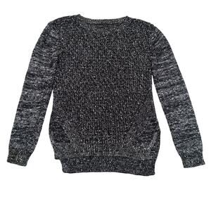 Stitch Fix Madison Lilly‎ Black Open Knit Crewneck Sweater Women's Size Small
